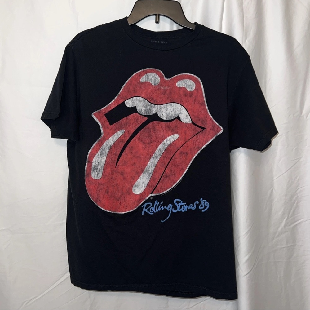 The Rolling Stones Black Tee with Gray Logo